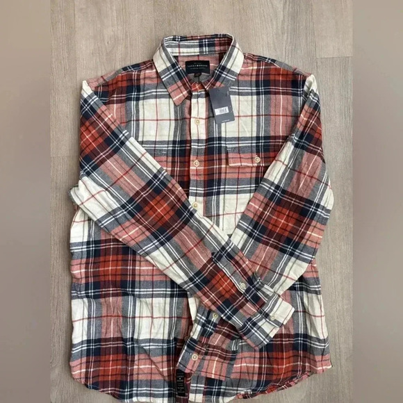 NWT Lucky Brand Flannel shirt Large Men’s - Picture 5 of 9